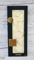 flower delivery Budapest - chocoMe hand made white chocolate with candied lemon zest, cashew, vanilla 110g