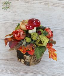 flower delivery Budapest - colorful centerpiece with a red mushroom