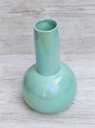 flower delivery Budapest - modern turquoise vase in the shape of thieves (18x30cm)