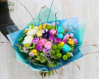 flower delivery Budapest - Spring blue sky bouquet (37 szems)