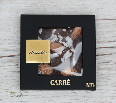 flower delivery Budapest - chocoMe Handmade Milk Chocolate with Cinnamon Almond and Coconut Chips (50g)