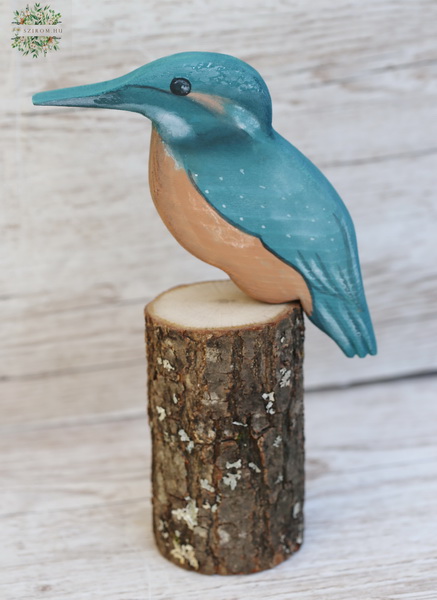 flower delivery Budapest - wooden kingfisher 24cm