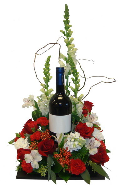 flower delivery Budapest - flower plate with whine or sparkling w. (29 stems)