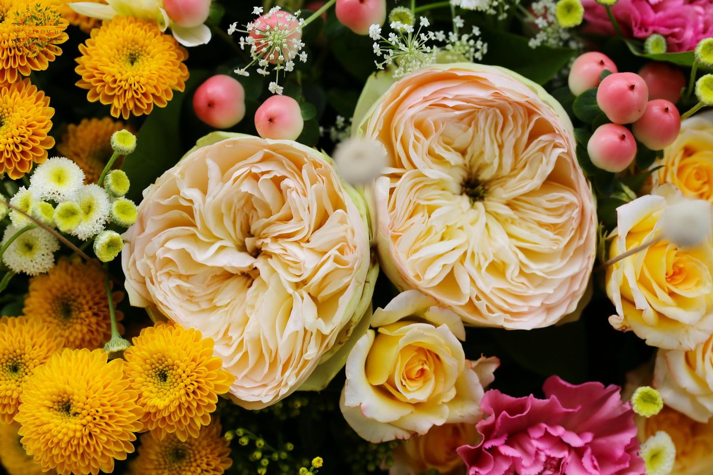 flower delivery Budapest - Big summer bouquet with pink - yellow colors (21 stems)