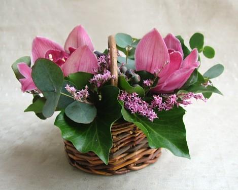 flower delivery Budapest - orchid basket (two heads)