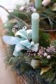 Adventskranz mit lebender Kiefer, Türkis