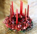 Adventi koszorú nagy, vörös , bogyós (35cm)