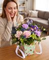 Mother's day purple flowers flowerbag - original product photo with AI background