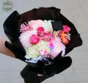 Graduation bouquet with unicorn, fluffy pink flowers