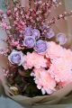 Peach chrysanthemum with scented ginestra, spray roses (7 stems)