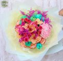 Pfirsich - türkis - rosa Strauß (35 Stiele)