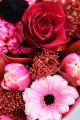 Small round bouquet with red - pink colors