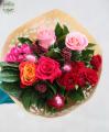 Small rose bouquet with warm colors , bunny ears (7 stems)