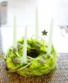Modern Advent wreath, grass green, fluffy (35cm)