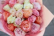 Pastel roses in 21 stem bouquet