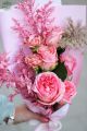 Pink bouquet with english roses, roses