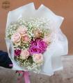 Gypsophila und Rosen strauss (11 Rosen, 7 Gypsophyla)
