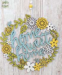 flower delivery Budapest -  Home sweet home inscription on wooden wall decoration 22 cm 