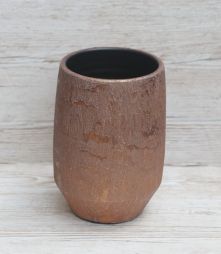 flower delivery Budapest - bronze colored, shiny marbled ceramic vase (24,5x16cm)