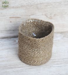flower delivery Budapest - handmade pot made of natural materials (16x16cm)