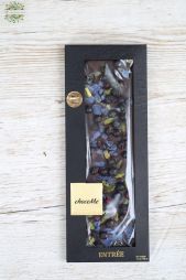 flower delivery Budapest - ChocoMe 110g  (dark chocolate, pistachios, cranberry, violet petal)