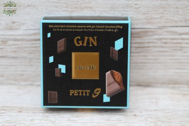 Virágküldés Budapest - ChocoMe Petit9 étcsokoládé lapocskák gin ízesítésű csokoládé töltelékkel 50g
