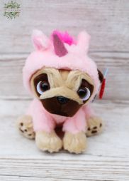 Virágküldés Budapest - Plüss mopsz unikornis jelmezben (14cm)