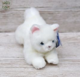 flower delivery Budapest - Plush white Cat (20cm)