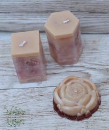 flower delivery Budapest - scented, 3-piece candle set in brown and peach colors