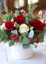 Blumenlieferung nach Budapest - Blumenbox mit roten Rosen zum Winter