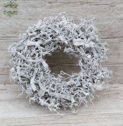 flower delivery Budapest - Rustic white wreath (35 cm)