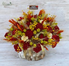 flower delivery Budapest - round arrangement from dried flowers<br>(30cm)