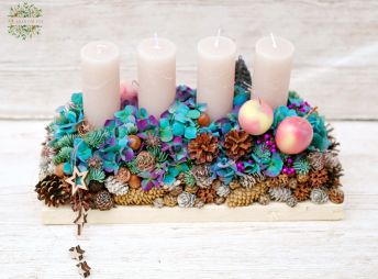 Virágküldés Budapest - Adventi hortenziás almás dísz (40cm)