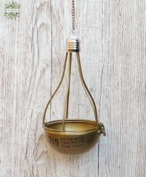 flower delivery Budapest - Hanging gold light bulb shaped pot