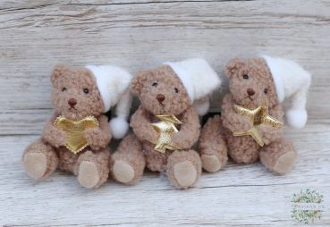 Blumenlieferung nach Budapest - kleiner brauner Weihnachtsteddybär (10 cm)