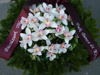 kis dombkoszorú orchideával (60cm)