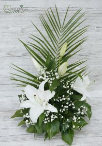 Centerpiece (lilies, white), wedding