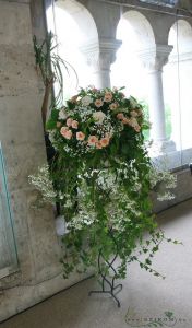 big standing flower decoration , Fisherman's Bastion (peach spray rose), wedding