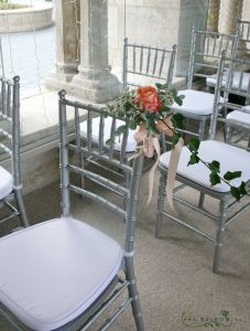 chair decoration Fisherman's bastion (rose, limonium, orange, peach, amber), wedding