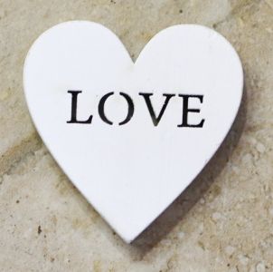 fehér love fa szív (3cm)