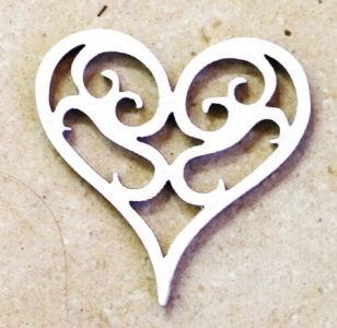 weisser Holzherz (4cm)