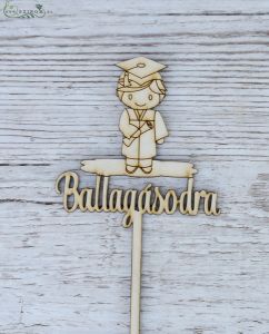 Graduation sign with boy (10cm)