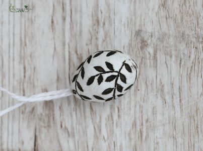 White leaf patterned egg (4 cm)