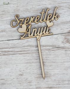 I love you Mom wooden sign (10 cm)