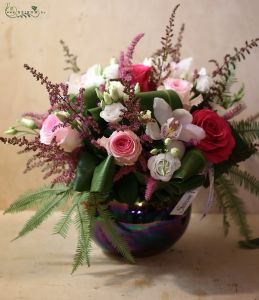 pink centre-piece with silky flowers (31 szál)
