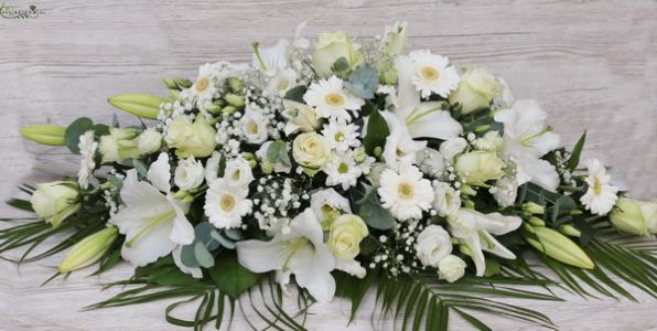 big arrangement with lillies, roses, gerberas