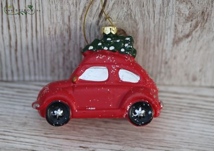 red Christmas small car
