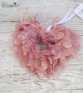 Pink feather heart (13cm)
