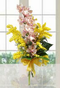 Blumenstrauss mit Orchideen-Mimosen (4St)