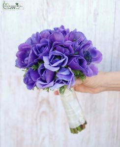 bridal bouquet (anemone, purple)